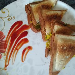 A picture of Aloo Masala sandwich.