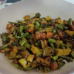 A picture of ABC (aloo,beans,carrot) mix veg sabzi.
