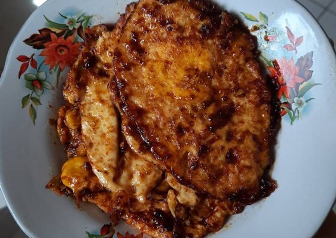 Telor ceplok saus BBQ