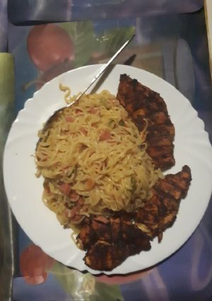 A picture of Sausage Noddles.