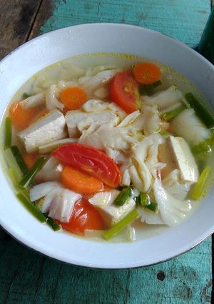 Foto resep Sup jamur Tahu
