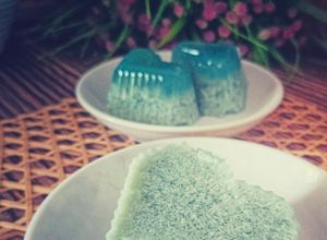 Gambar Puding Lumut Bunga Telang
