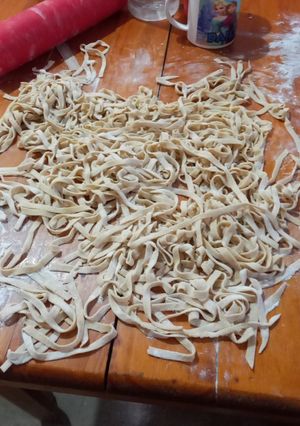Una foto de Fideos caseros al huevo