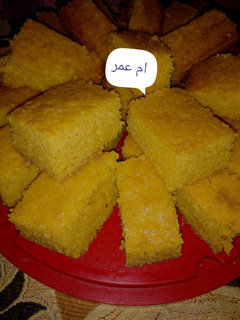 صورة لوصفة كيكة الذره الاصفر (بسيسه) 🌽