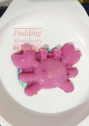 Foto resep Pudding Strawberry mix Buah Naga