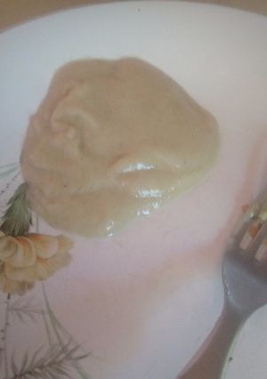 Una foto de Mayonesa de berenjena sin huevo