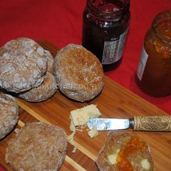 A picture of Home made whole-wheat muffins.