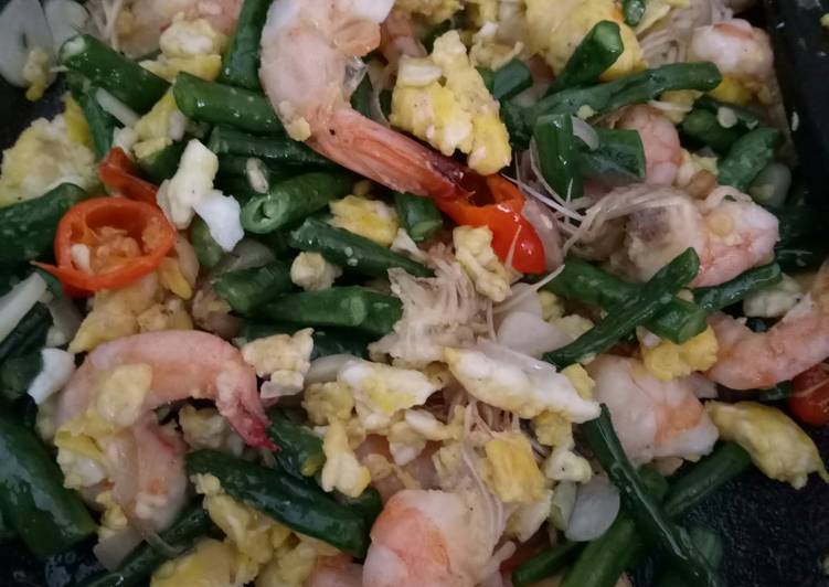 Tumis Kacang Panjang, Udang, Telur