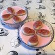 Crèmes roses au jus de pêches de vigne et agar agar (guimauves skull)