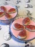 Crèmes roses au jus de pêches de vigne et agar agar (guimauves skull)