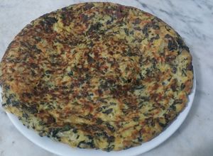 Una foto de Tortilla de Espinaca y Polenta cocida