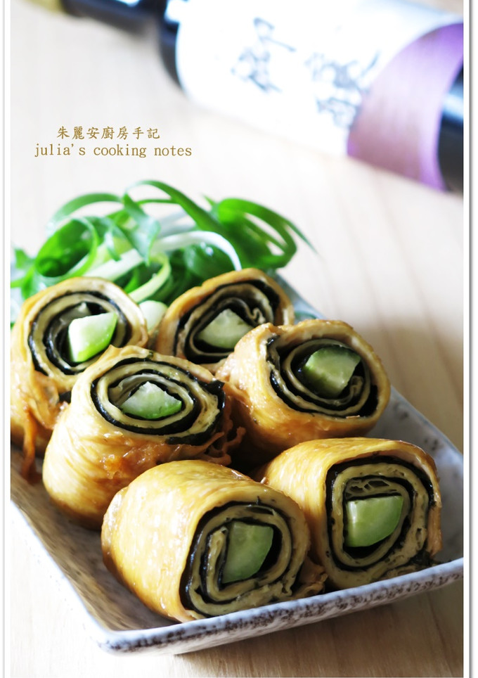 【御釀滷煮入味】照燒海苔豆皮捲 的食譜成品照片
