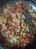 Huevos revueltos con salchicha 🥰🥰