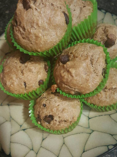 A picture of Whole wheat chocolate chip muffins.