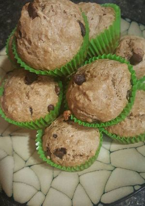 A picture of Whole wheat chocolate chip muffins.