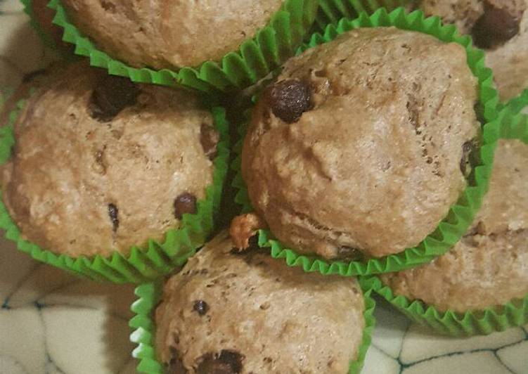 Recipe of Tasty Whole wheat chocolate chip muffins