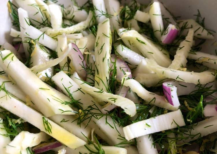 Easiest Way to Prepare Super Quick Homemade Kohlrabi and fennel salad - vegan