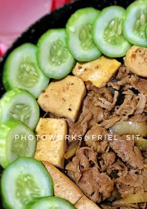Foto resep Healthy tofu-beef in pan