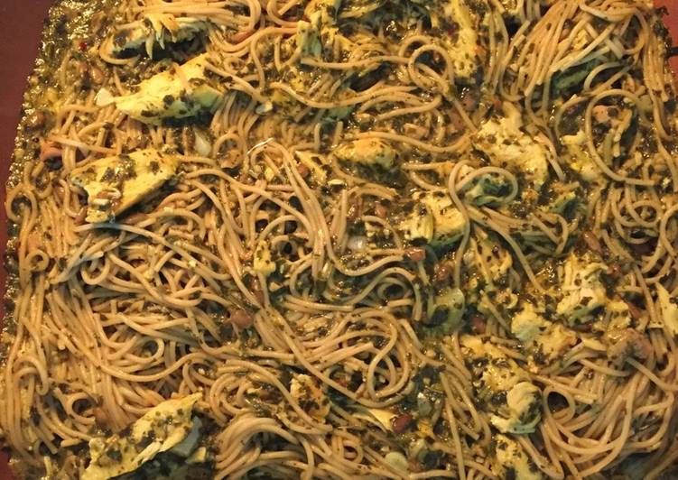 How to Prepare Super Quick Homemade Pesto Chicken Spaghetti