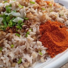 A picture of Rice and beans.