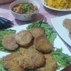 A picture of Chicken Shami kabab.