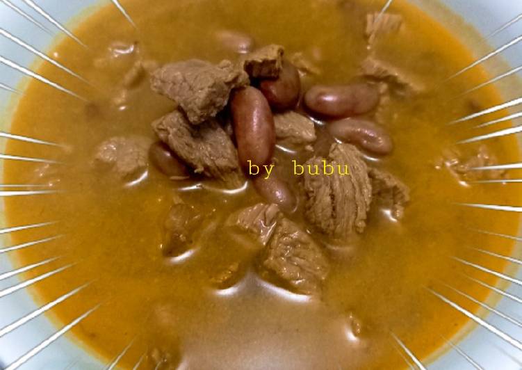 Gulai campur campur (kacang merah mix daging sapi & jeroan) �?�🥜
