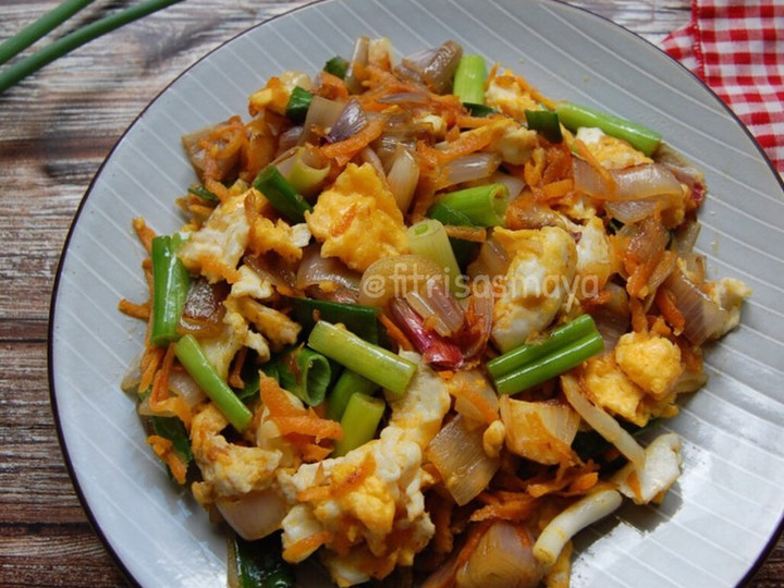 Resep: Orak Arik Telur Bawang Merah, Simple, Yummy👌 Ekonomis Untuk Jualan