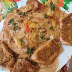 A picture of Syal machi mani my mom's recpie.