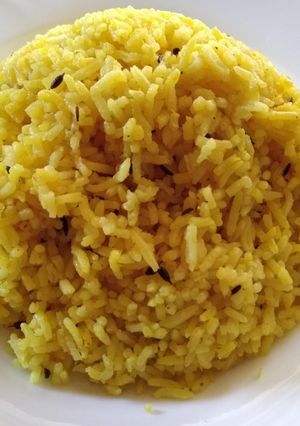 A picture of Cumin,Tumeric rice#4weeks challenge.