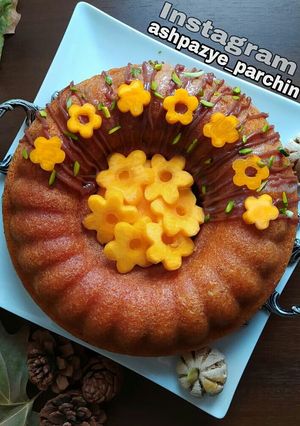 عکسی از دستور کیک کدوحلوایی دو رنگ بدون فر 🌸