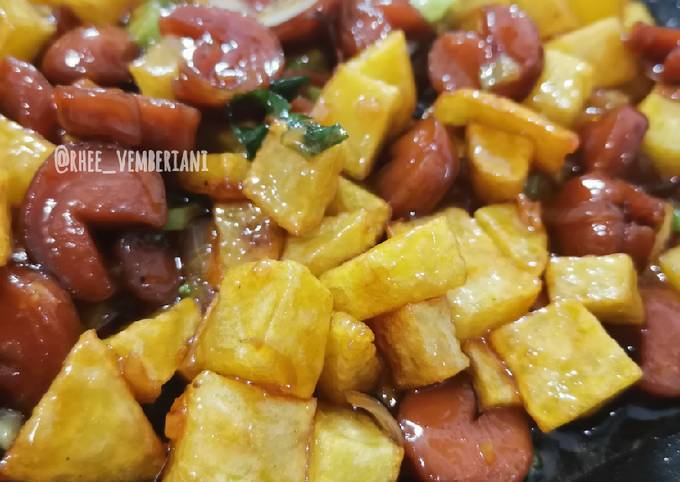 Cara Buat Tumis Kentang Sosis Saos BBQ Bahan Sederhana