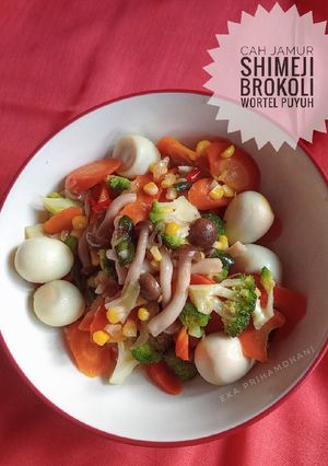 Foto resep Cah Jamur Shimeji Brokoli Wortel Puyuh