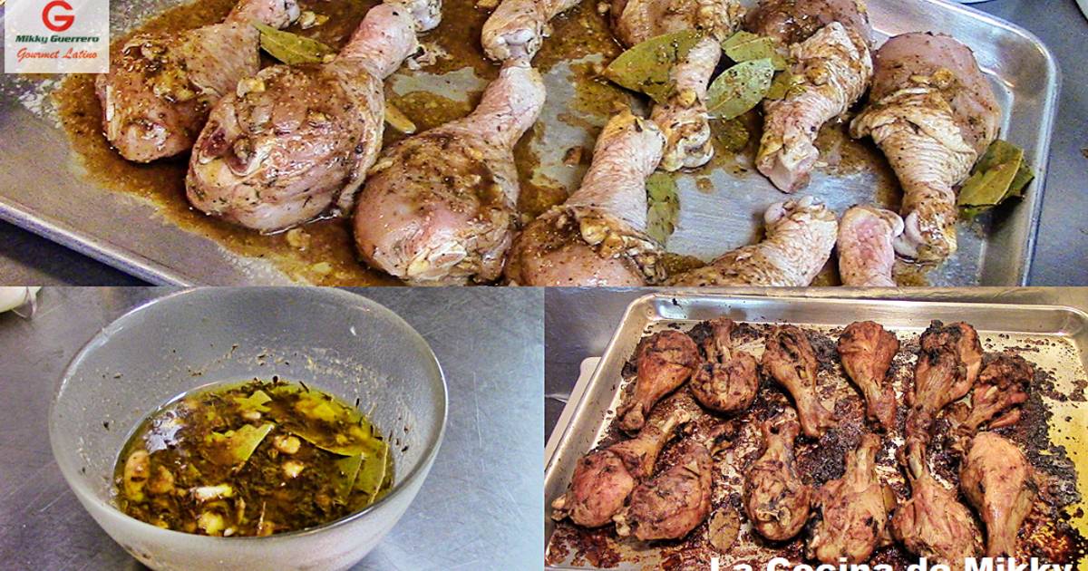 Piernas de pollo al horno con adobo especial Receta de LA COCINA DE MIKKY-  Cookpad