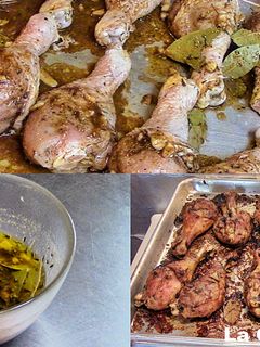 Una foto de Piernas de pollo al horno con adobo especial