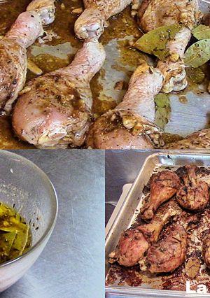 Una foto de Piernas de pollo al horno con adobo especial