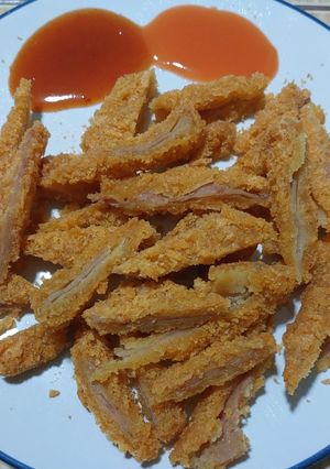 รูปของ ไก่ทอดรสบาร์บีคิวคลุกเกล็ดขนมปัง by พี่พลอยฟ้า