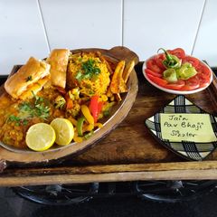Jain Pav bhaji sizzlar A picture of Jain Pav bhaji sizzlar.