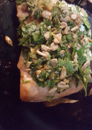 Una foto de Filet de trucha a la plancha