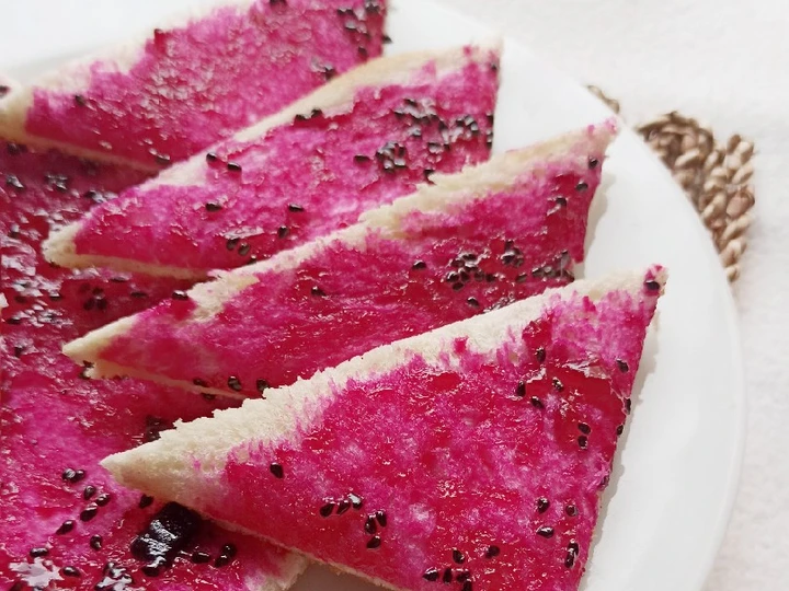 Langkah Gampang Menyiapkan Resep 376. Roti Panggang Selai Buah Naga yang Lezat Anti Ribet, Mantap Sekali