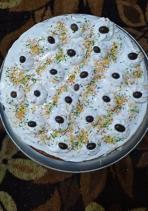 صورة لوصفة كيكه اقتصاديه بالكريمه