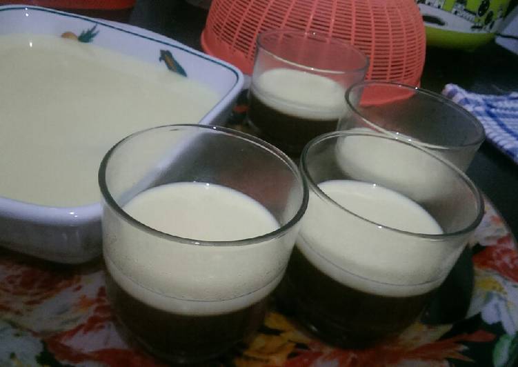 Puding Coklat Fla Susu Vanilla Homemade #BikinRamadanBerkesan