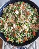 Arroz integral frito con verduritas