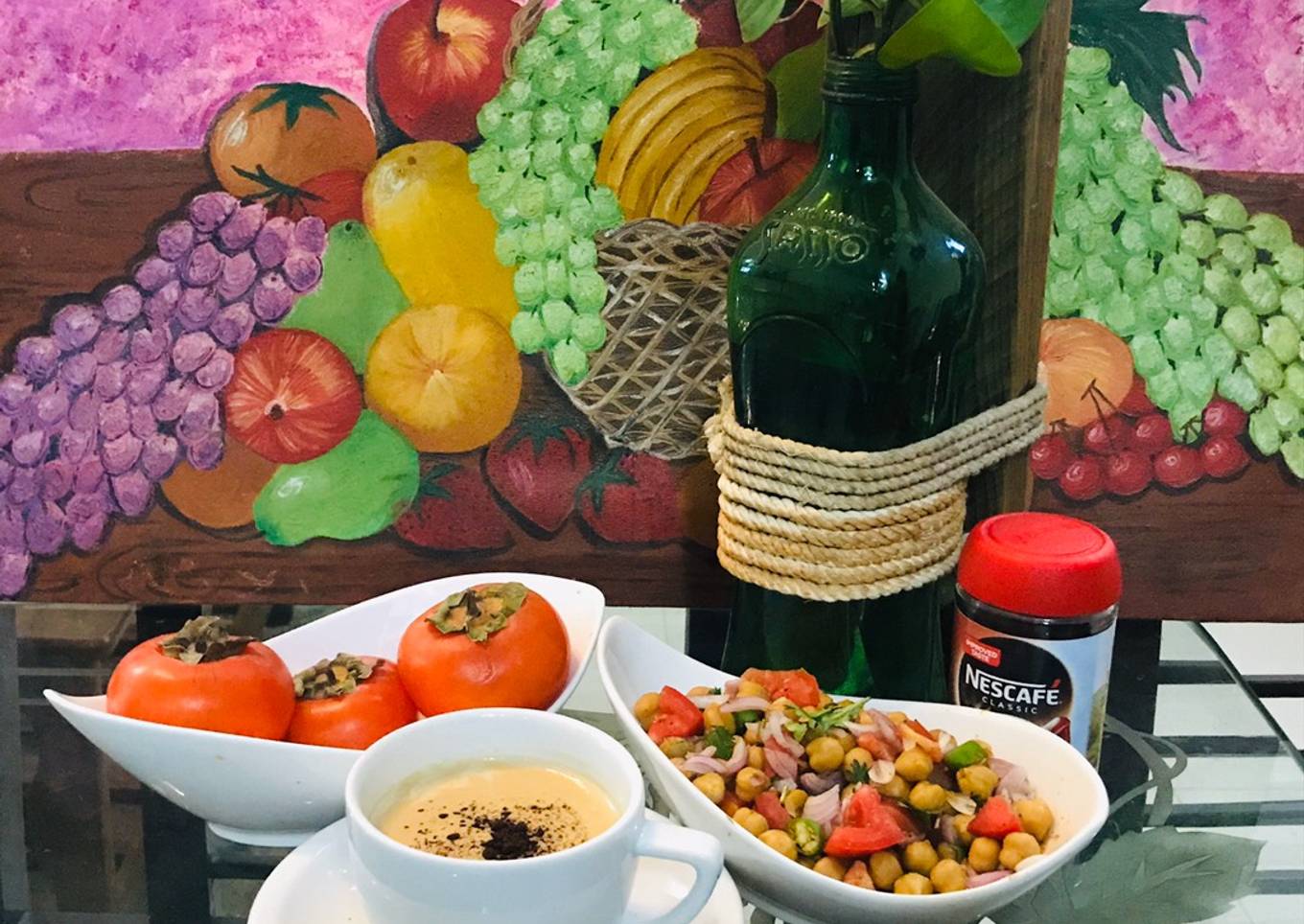 Coffee with masala dar chane