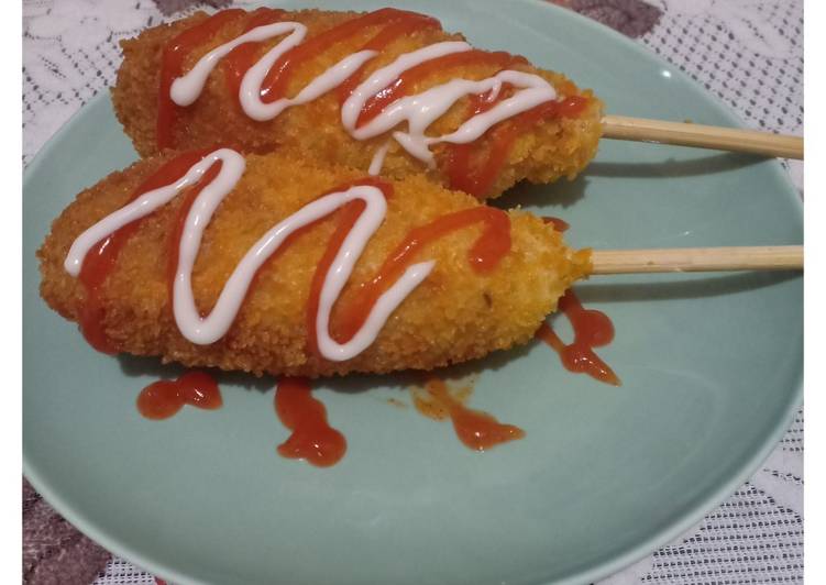 Corn dog sosis mozarella 🌿