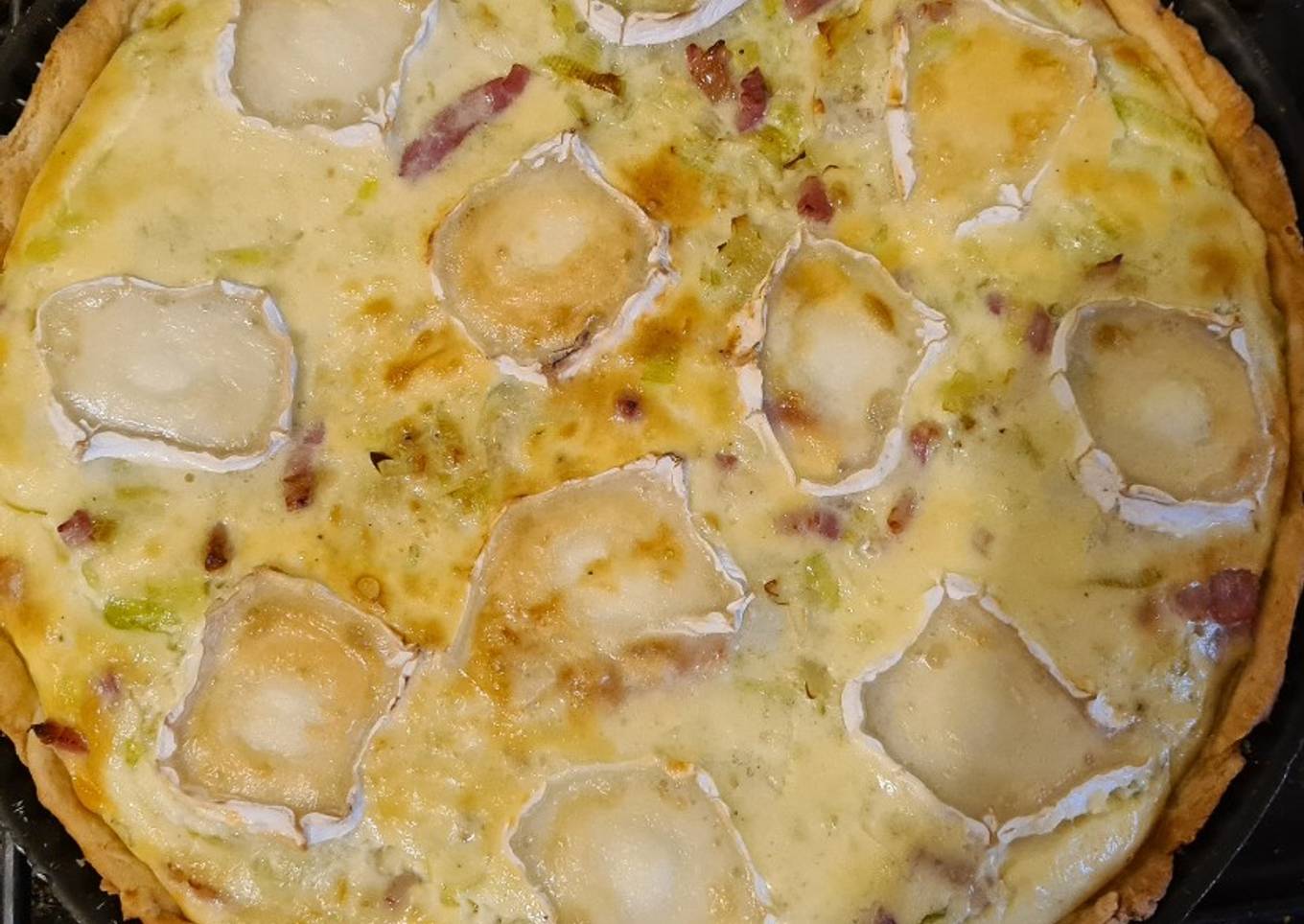 Quiche poireaux, lardons et chèvre