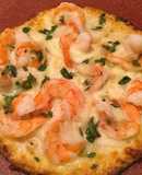 Shrimp Scampi Pizza on Cauliflower Crust