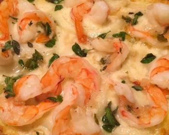 Update, Making Recipe Shrimp Scampi Pizza on Cauliflower Crust Delicious Perfect