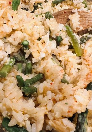 芦笋泡菜蛋炒饭 的食譜成品照片