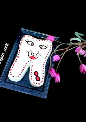 عکسی از دستور کیک تولد لیانای عزیزم 🤗😍🥳 کیک دندونی