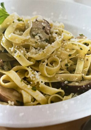 Zdjęcie przepisu Tagliatelle z suszonymi borowikami (Książka Thermomix).